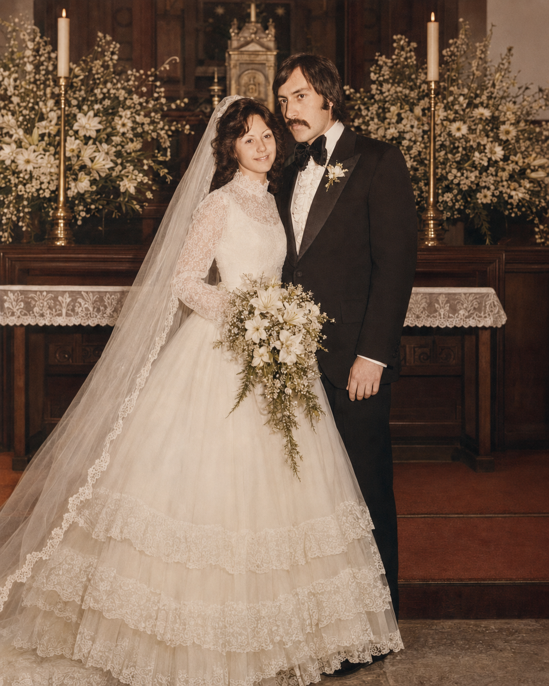 Abelardo y Rosario en su boda, 1976